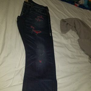 mens destressed true religion jeans 34W34L